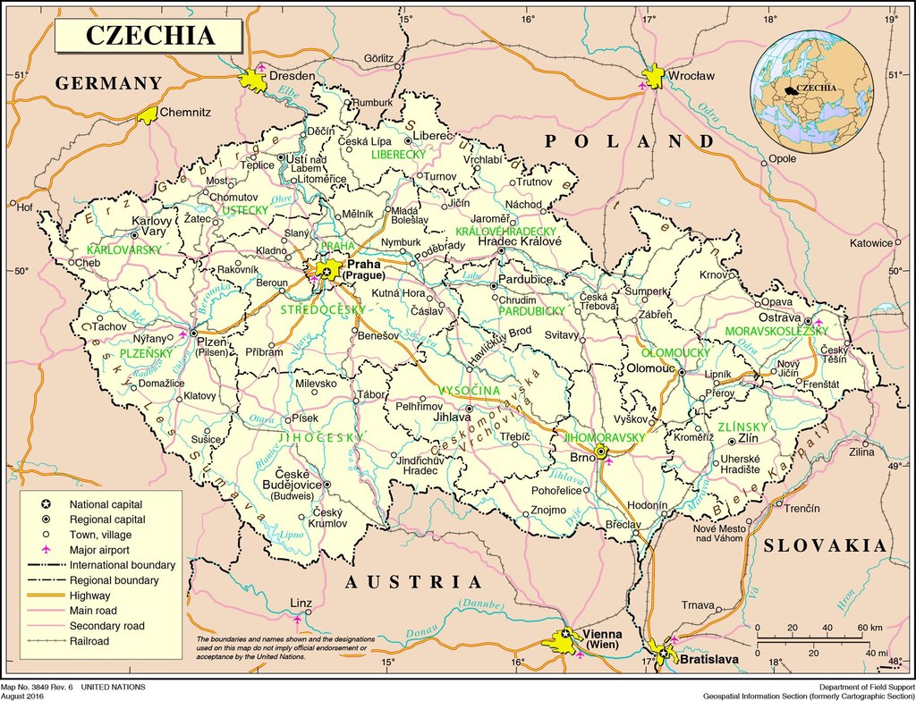 Map Of Czech Republic In Europe