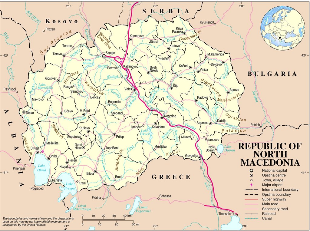 map of north_macedonia 