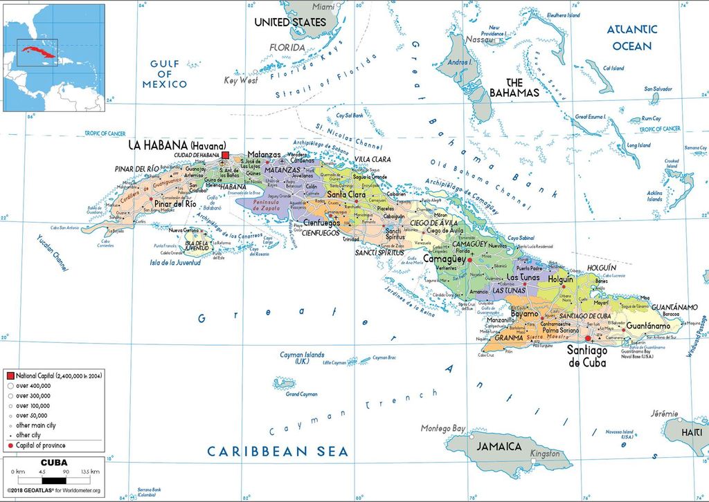 Cuba Political Map
