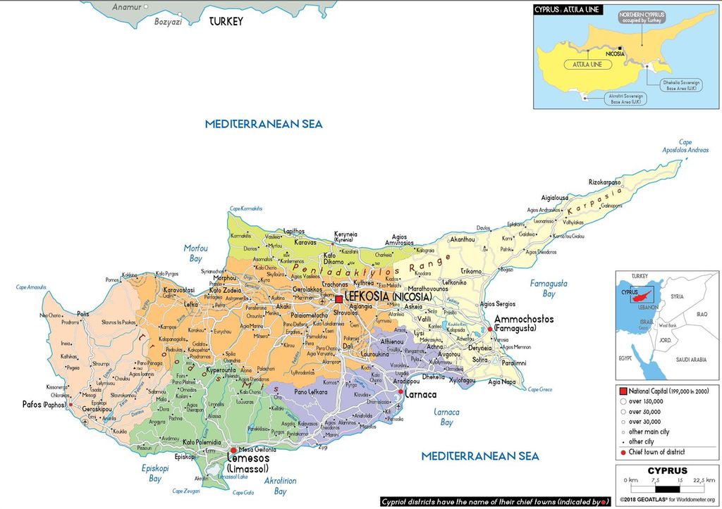 Cyprus Political Map