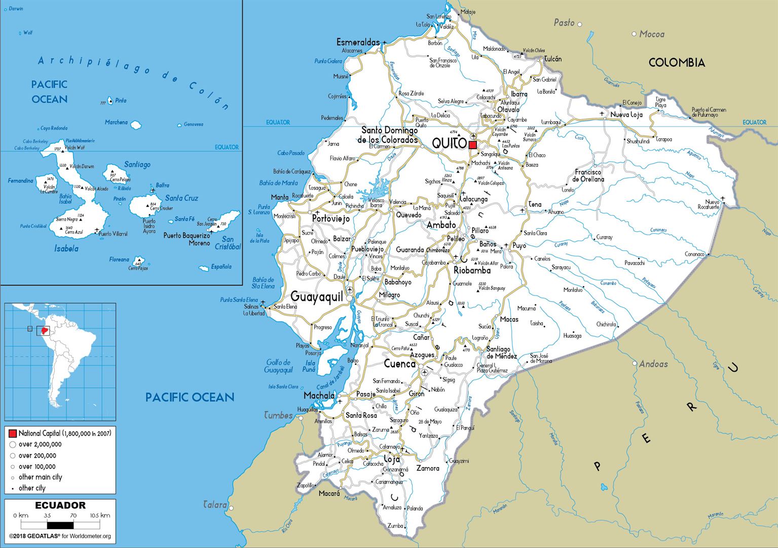 Maps of Ecuador 2023 ( High quality maps)