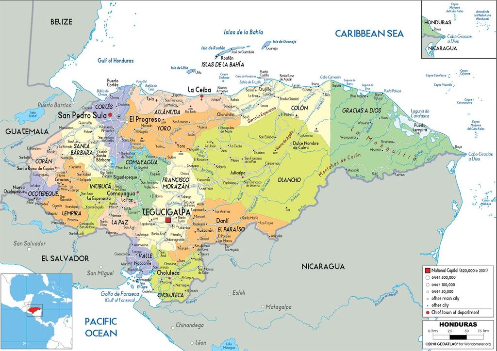 Honduras Political Map