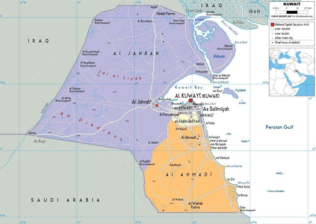 Kuwait Political Map