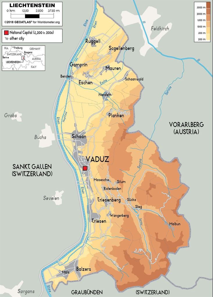 Map of Liechtenstein