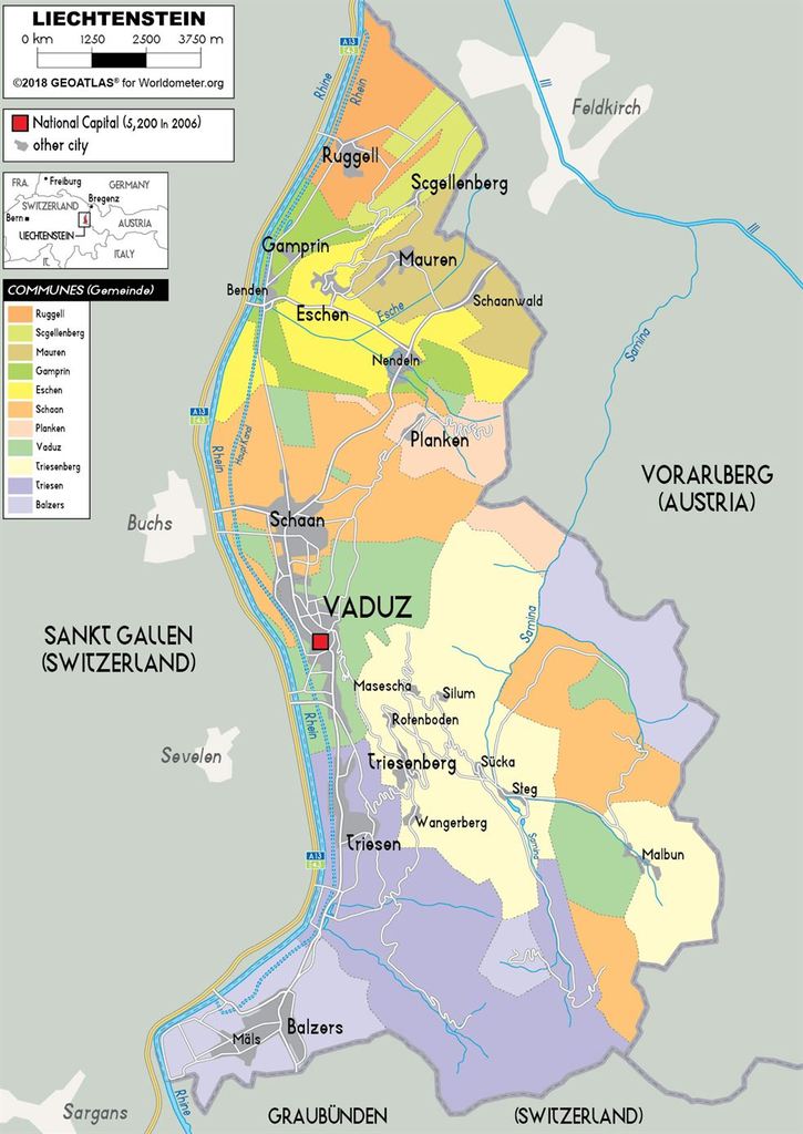 Liechtenstein Political Map