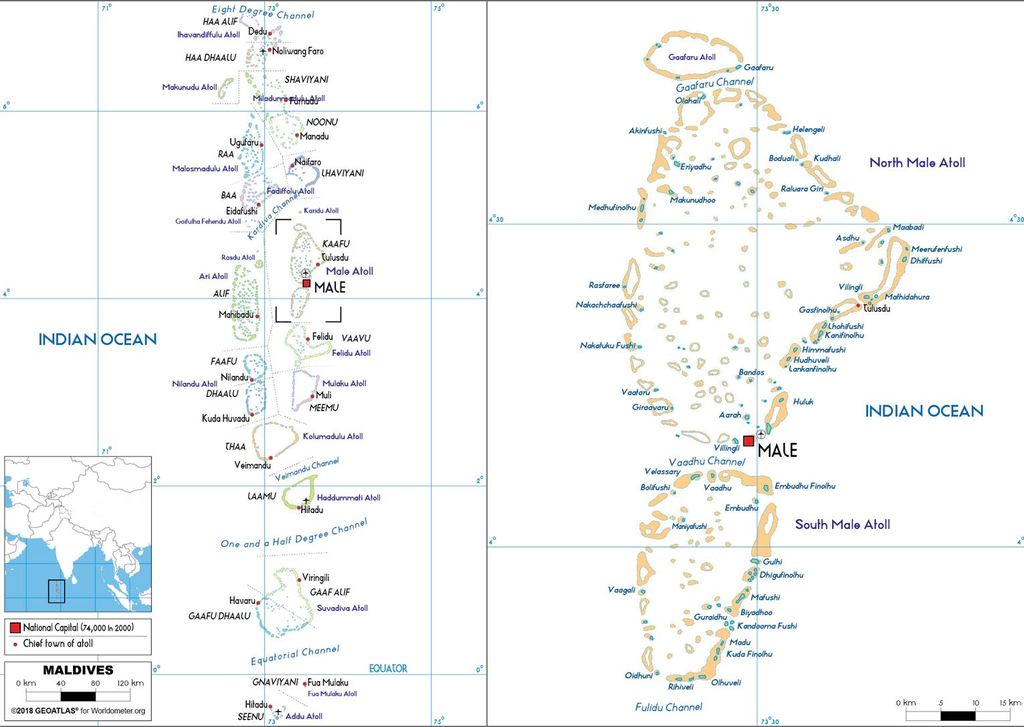 Maldives Political Map 