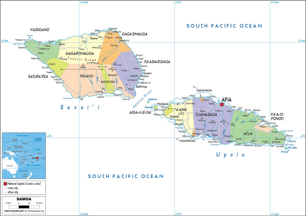 Samoa Political Map