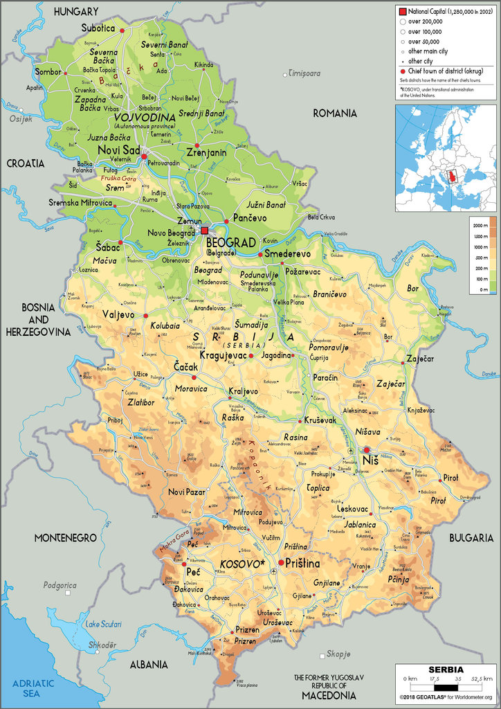 Map of Serbia ​