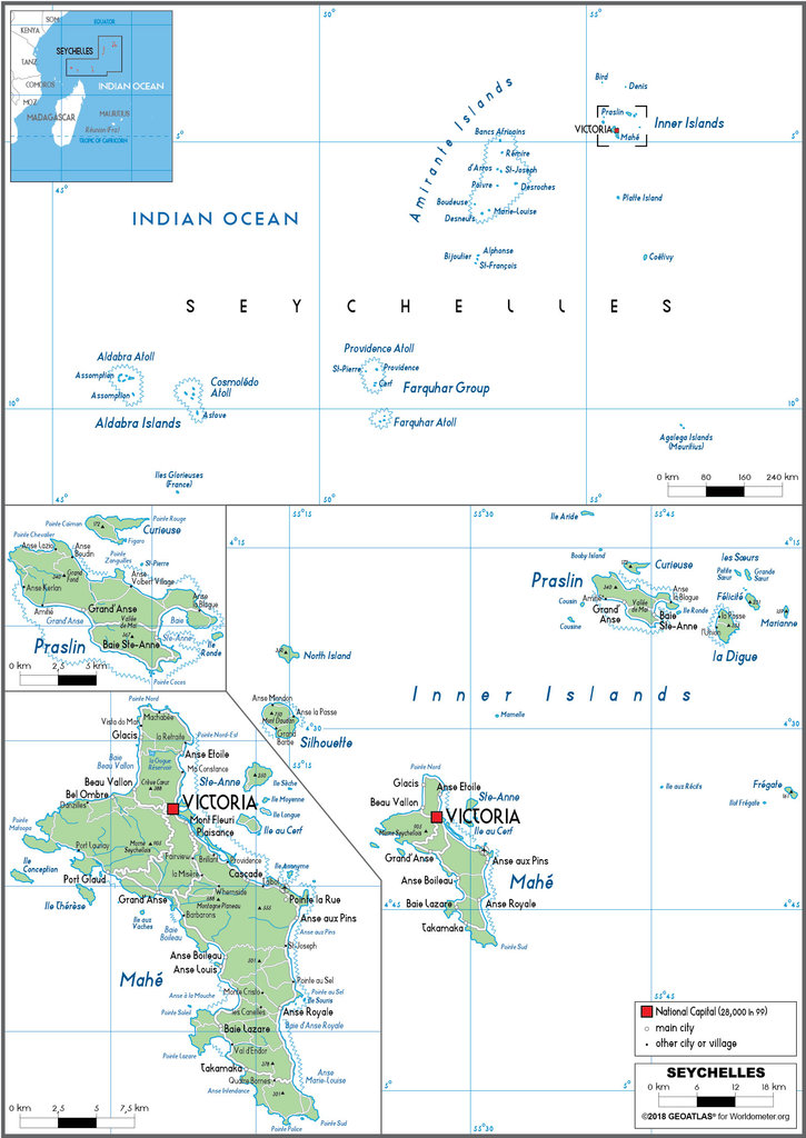 Seychelles Political Map 