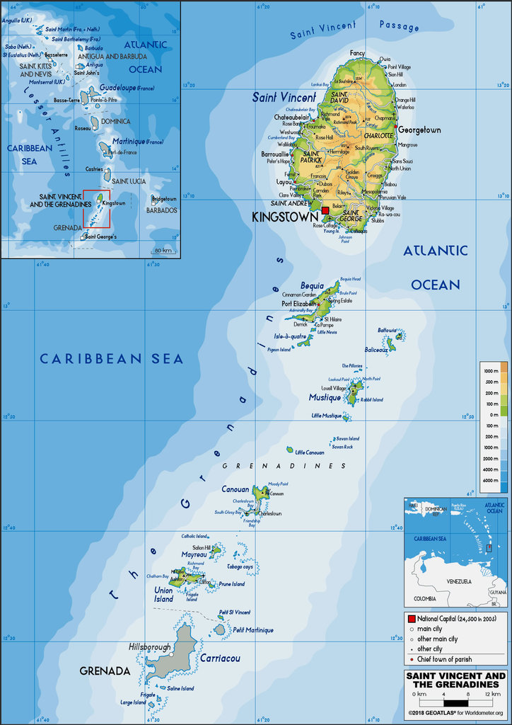 Map of Saint Vincent and the Grenadines 