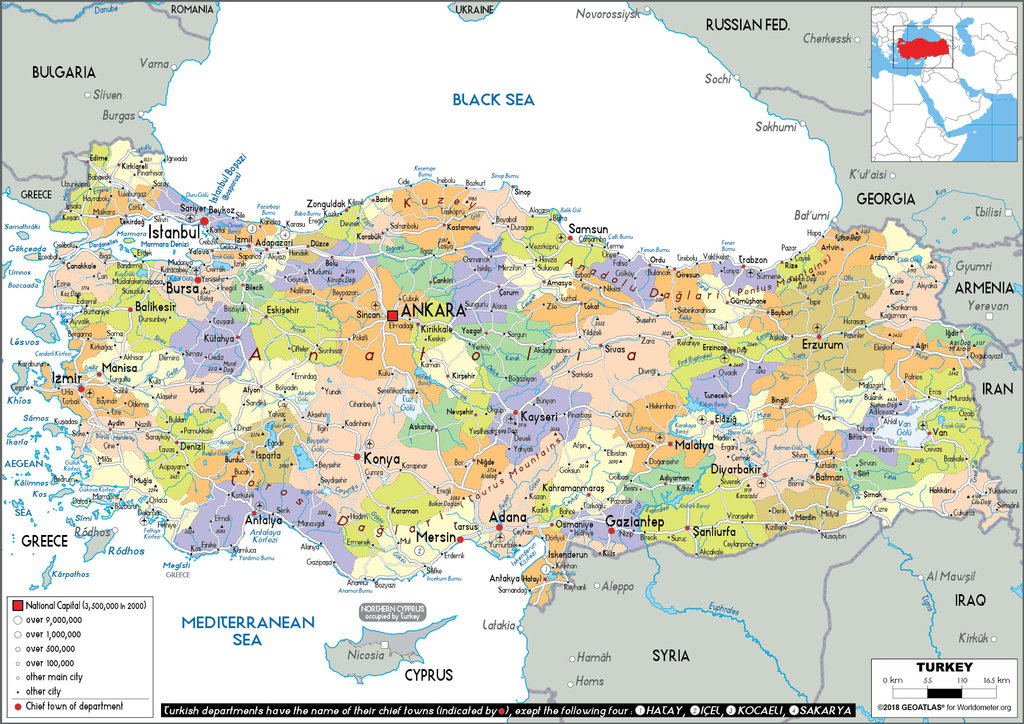 Turkey Political Map 