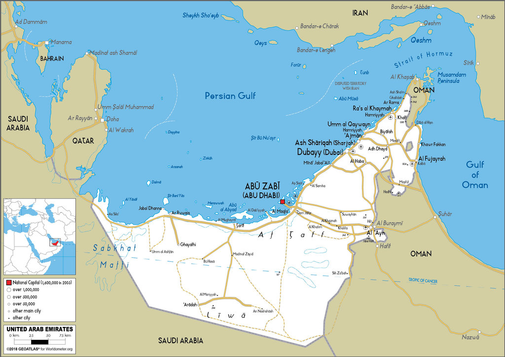 United Arab Emirates Road Map